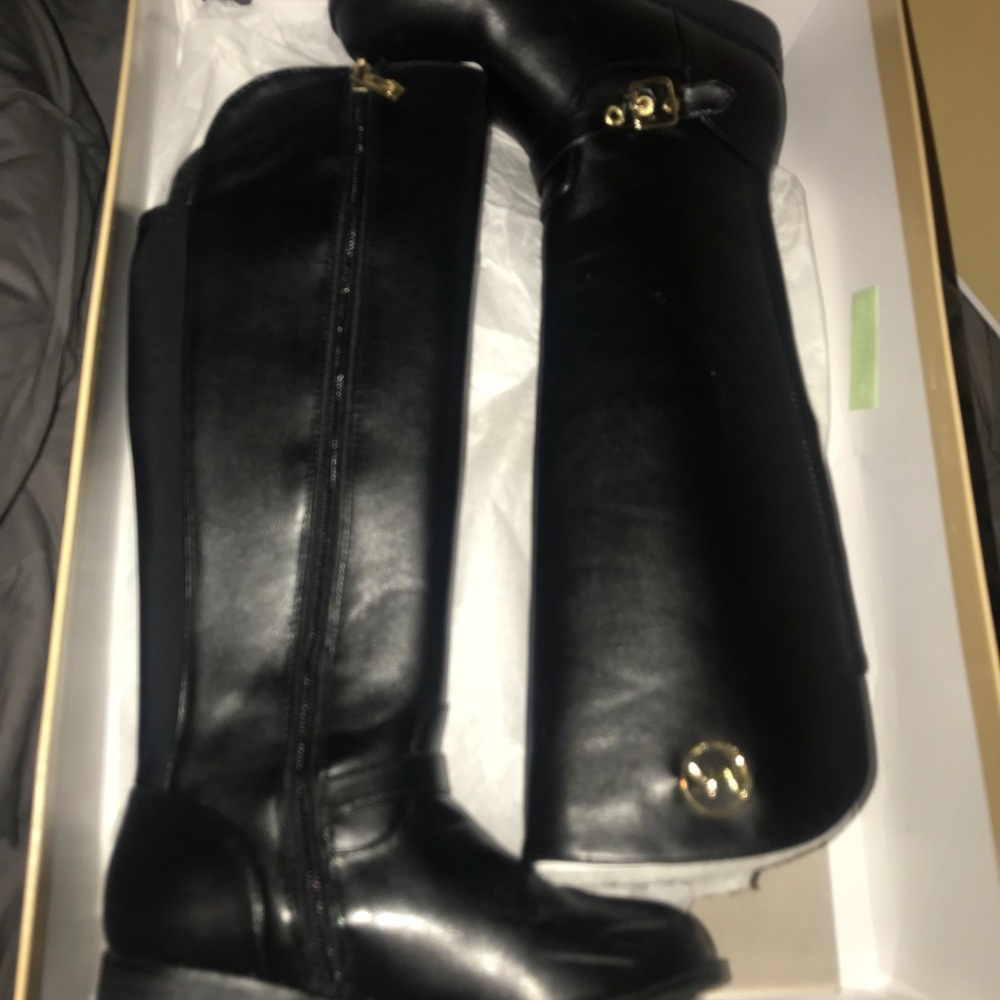Little girls black Michael Kors riding boots